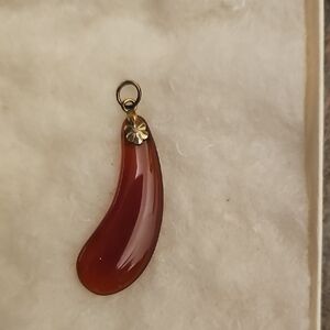 Elegant Stone Pendant with Gold Accent